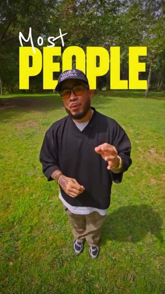 A vertical video frame with the word "Most" in a white handwritten script above "PEOPLE" in very large yellow bold capitals with a black outline